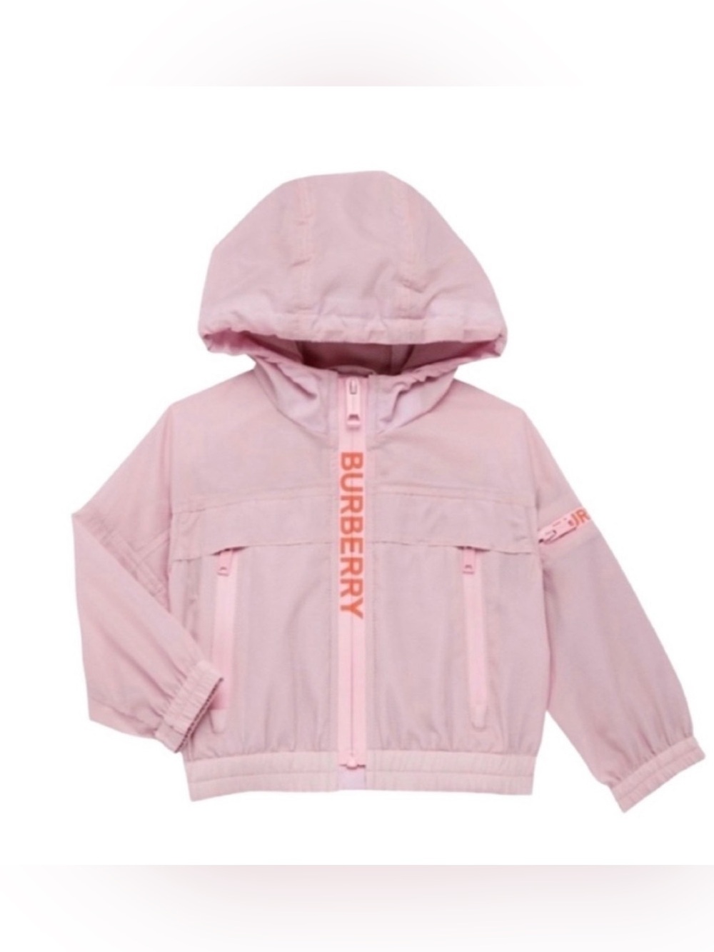 Burberry Pink Telford Hooded Zip Jacket with Logo Trim